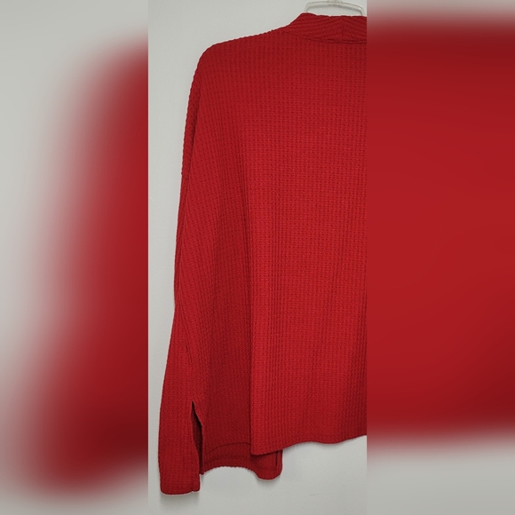 Time and Tru Waffle Weave Open Sweater Red XL 16-18 - Picture 7 of 9